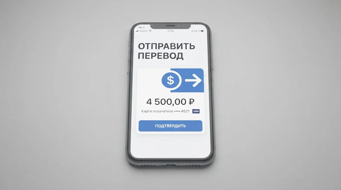 Телефон с экраном перевода стейблкоина
